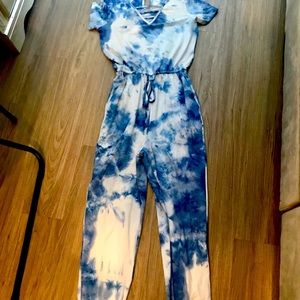 Tie-dye fashion jumpsuit